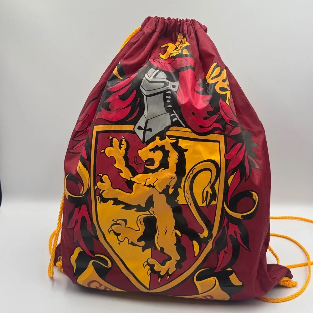 Universal Studios Harry Potter Mascot Gryffindor Maroon Drawstring Backpack Bag